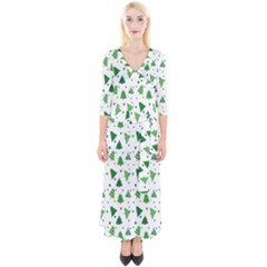 Christmas-trees Quarter Sleeve Wrap Maxi Dress by nateshop