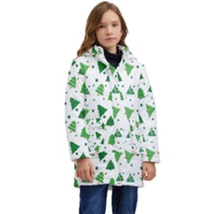 Christmas-trees Kid s Hooded Longline Puffer Jacket by nateshop