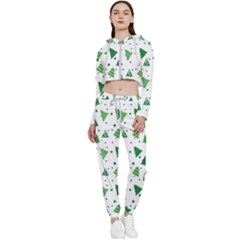 Christmas-trees Cropped Zip Up Lounge Set by nateshop