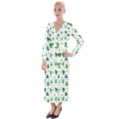 Christmas-trees Velvet Maxi Wrap Dress by nateshop