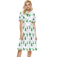 Christmas-trees Button Top Knee Length Dress