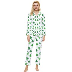 Christmas-trees Womens  Long Sleeve Velvet Pocket Pajamas Set by nateshop