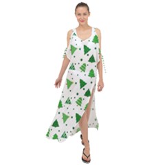 Christmas-trees Maxi Chiffon Cover Up Dress by nateshop