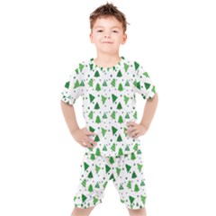 Christmas-trees Kids  Tee And Shorts Set by nateshop