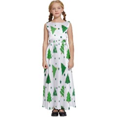 Christmas-trees Kids  Satin Sleeveless Maxi Dress by nateshop