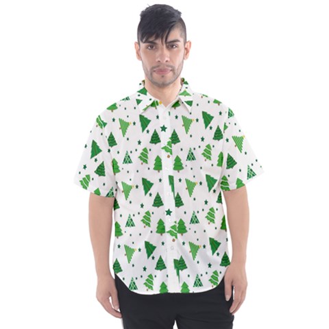 Christmas-trees Men s Short Sleeve Shirt by nateshop