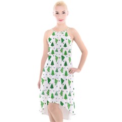 Christmas-trees High-low Halter Chiffon Dress  by nateshop