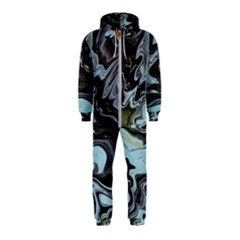Abstract Painting Black Hooded Jumpsuit (kids)