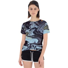 Abstract Painting Black Open Back Sport Tee by nateshop