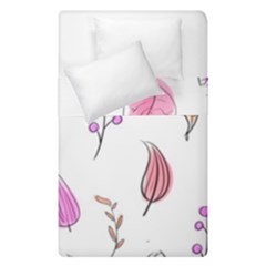 Leaves-pink Duvet Cover Double Side (single Size) by nateshop