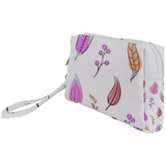 Leaves-pink Wristlet Pouch Bag (small) by nateshop