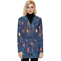 Geometris Button Up Hooded Coat  by nateshop