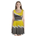 Pattern Yellow And Gray Split Back Mini Dress  View1