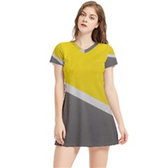 Pattern Yellow And Gray Women s Sports Skirt by nateshop