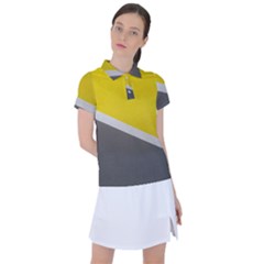 Pattern Yellow And Gray Women s Polo Tee