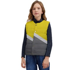 Pattern Yellow And Gray Kid s Short Button Up Puffer Vest	 by nateshop