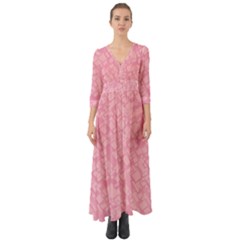 Pink Button Up Boho Maxi Dress