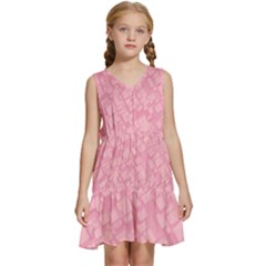 Pink Kids  Sleeveless Tiered Mini Dress by nateshop