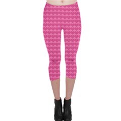 Abstract-pink Love Capri Leggings  by nateshop