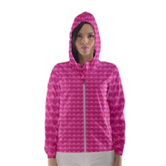 Abstract-pink Love Women s Hooded Windbreaker by nateshop