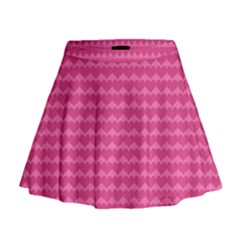 Abstract-pink Love Mini Flare Skirt