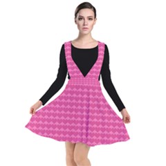 Abstract-pink Love Plunge Pinafore Dress by nateshop