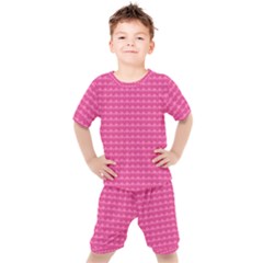 Abstract-pink Love Kids  Tee And Shorts Set by nateshop