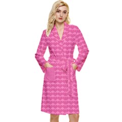 Abstract-pink Love Long Sleeve Velour Robe by nateshop