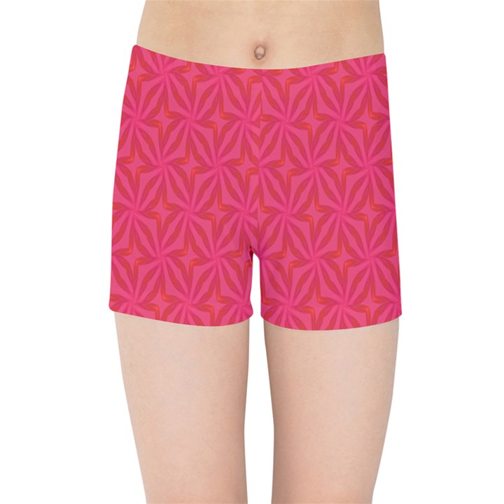 Background Red Motif Kids  Sports Shorts