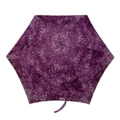 Background Purple Love Mini Folding Umbrellas
