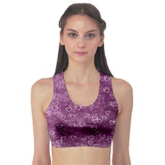 Background Purple Love Sports Bra