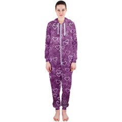 Background Purple Love Hooded Jumpsuit (ladies) by nateshop