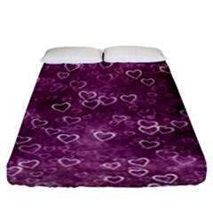 Background Purple Love Fitted Sheet (king Size) by nateshop