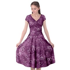 Background Purple Love Cap Sleeve Wrap Front Dress by nateshop