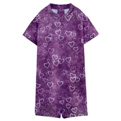 Background Purple Love Kids  Boyleg Half Suit Swimwear