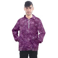 Background Purple Love Men s Half Zip Pullover by nateshop