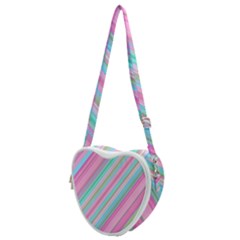 Background-lines Pink Heart Shoulder Bag by nateshop