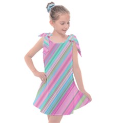 Background-lines Pink Kids  Tie Up Tunic Dress by nateshop