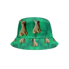 Happy Small Dogs In Calm In The Big Blooming Forest Inside Out Bucket Hat (kids) by pepitasart