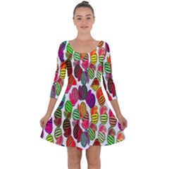 Watermelon Quarter Sleeve Skater Dress by nateshop