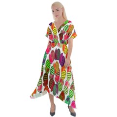 Watermelon Cross Front Sharkbite Hem Maxi Dress