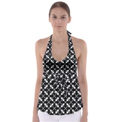 Abstract-black Babydoll Tankini Top