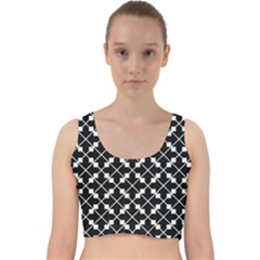 Abstract-black Velvet Racer Back Crop Top by nateshop