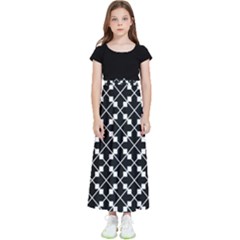 Abstract-black Kids  Flared Maxi Skirt by nateshop