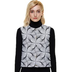 Abstract-gray Women s Short Button Up Puffer Vest