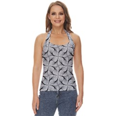 Abstract-gray Basic Halter Top by nateshop