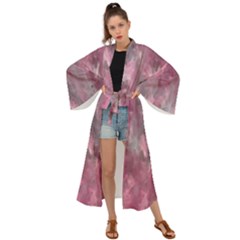 Abstract-pink Maxi Kimono by nateshop