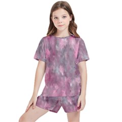 Abstract-pink Kids  Tee And Sports Shorts Set by nateshop