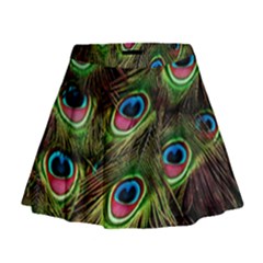 Peacock-feathers-color-plumage Mini Flare Skirt by Celenk