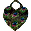 Peacock-feathers-color-plumage Giant Heart Shaped Tote View2